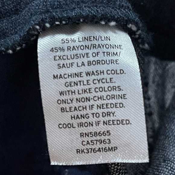 Nwt SUSINA 𝅺cropped slim linen pants with elastic waist and drawstrings Sz SP - Picture 8 of 9